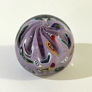 Wheaton Village glass art paperweight signed by WH